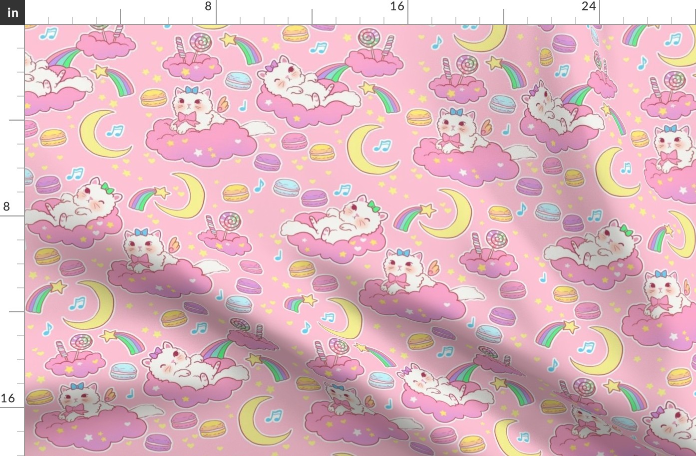 large cloud cats on pink