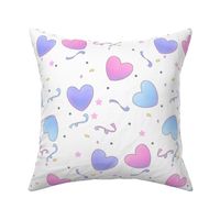 large fairy kei hearts on white