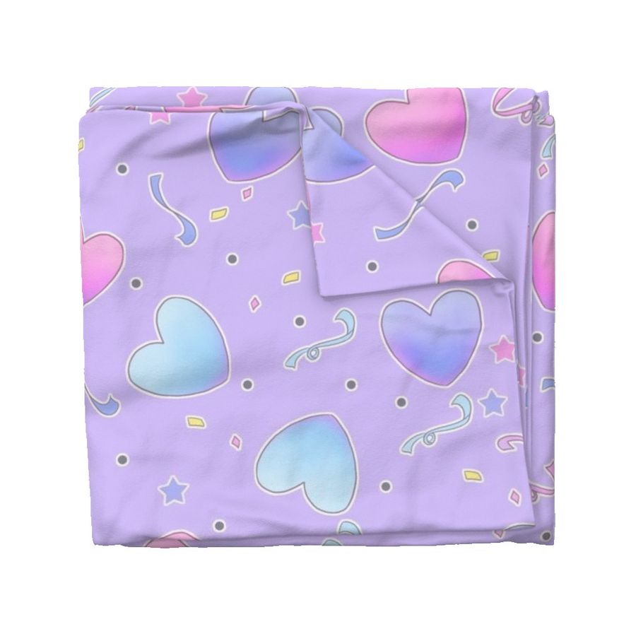 large fairy kei hearts on purple