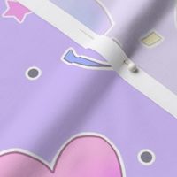 large fairy kei hearts on purple