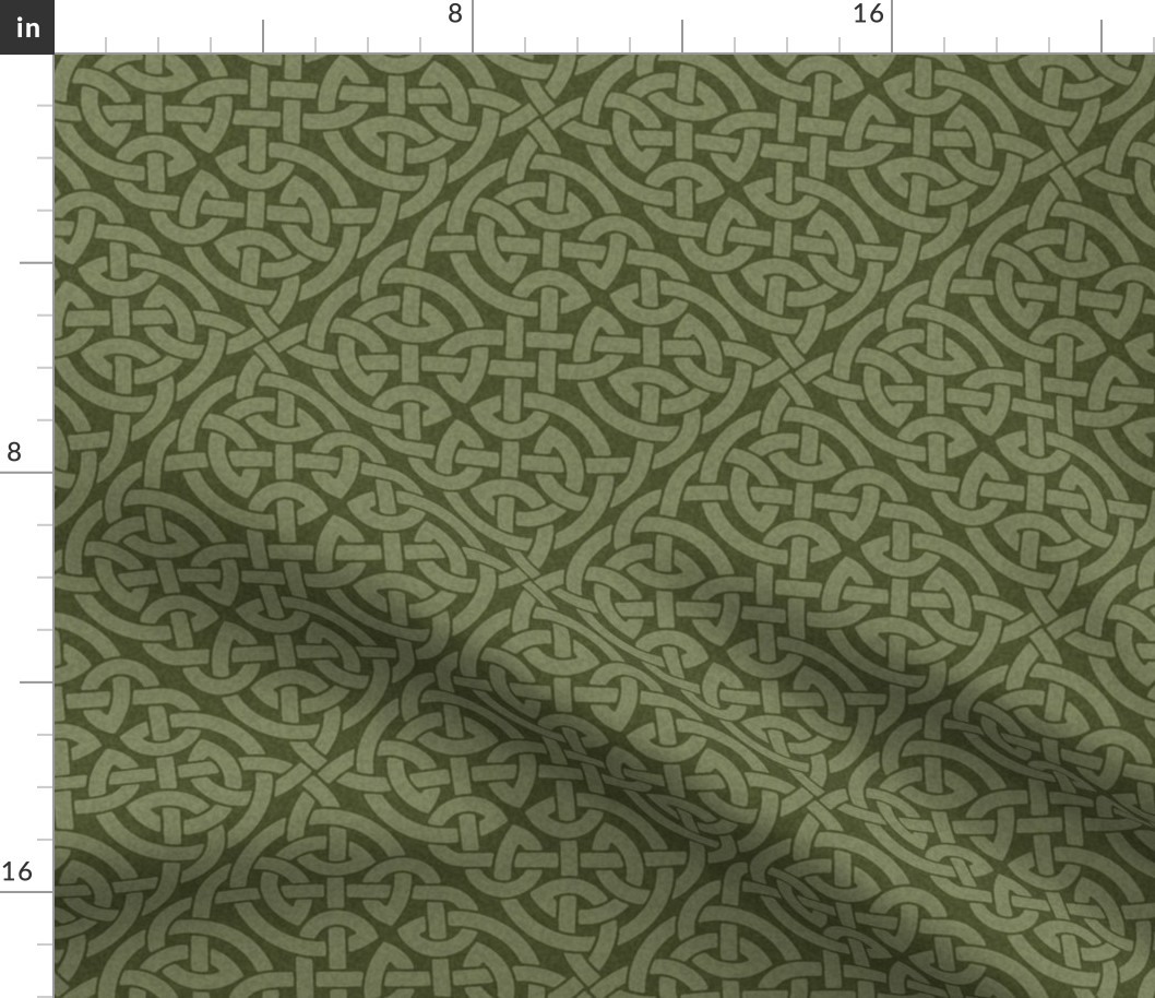 Celtic knot allover - olive green