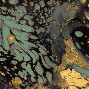 golden patina ink swirl