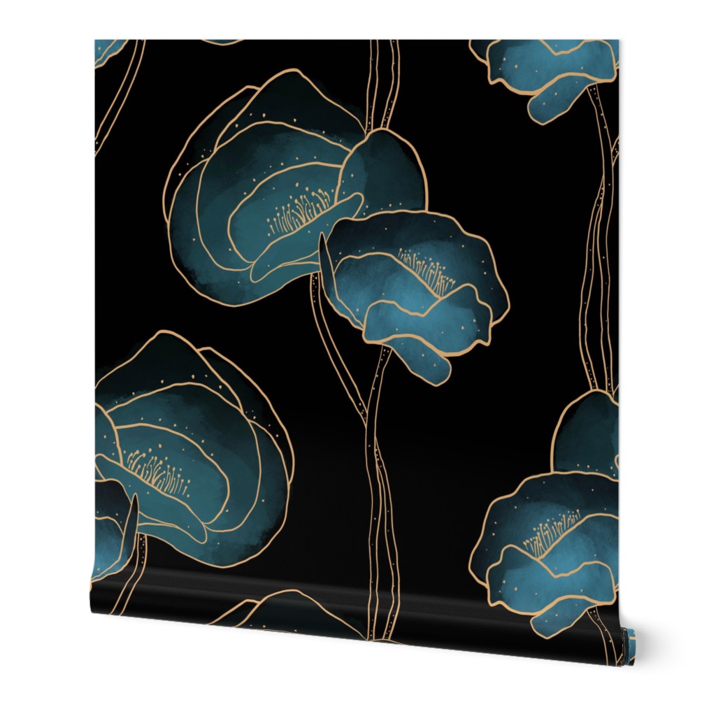 Dramatic Deco Poppies (Large Scale)