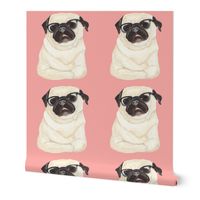 Pug With Glasses - Pink