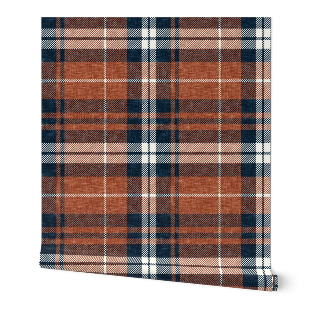 fall plaid - rust/dark blue -  LAD21