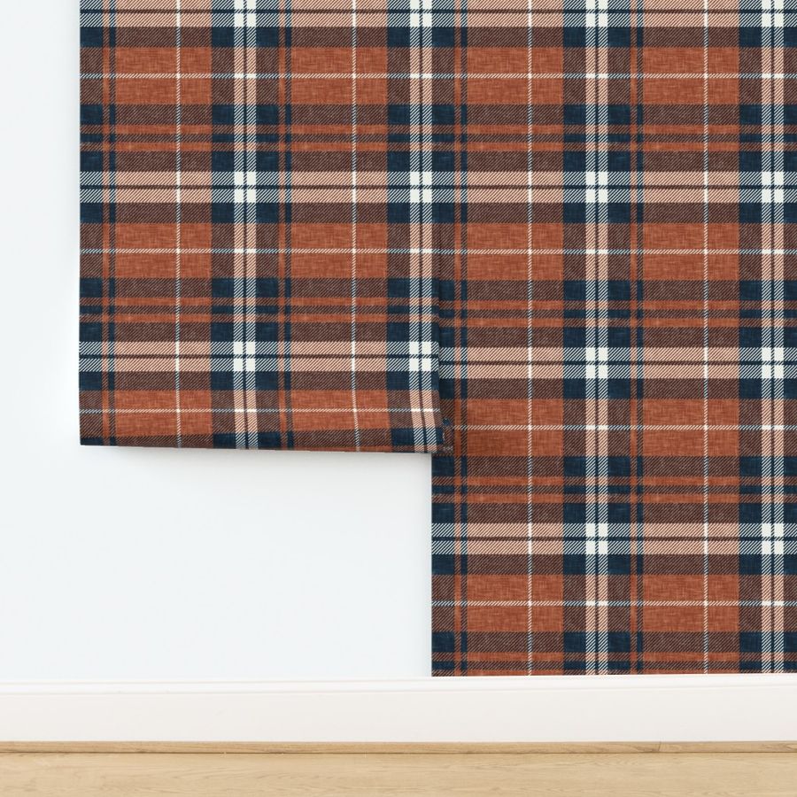 fall plaid - rust/dark blue -  LAD21