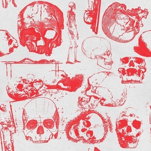 Skeleton Horror Skull Red Halloween