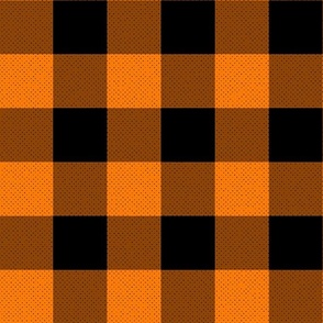 Orange Check flanel buffalo check dot