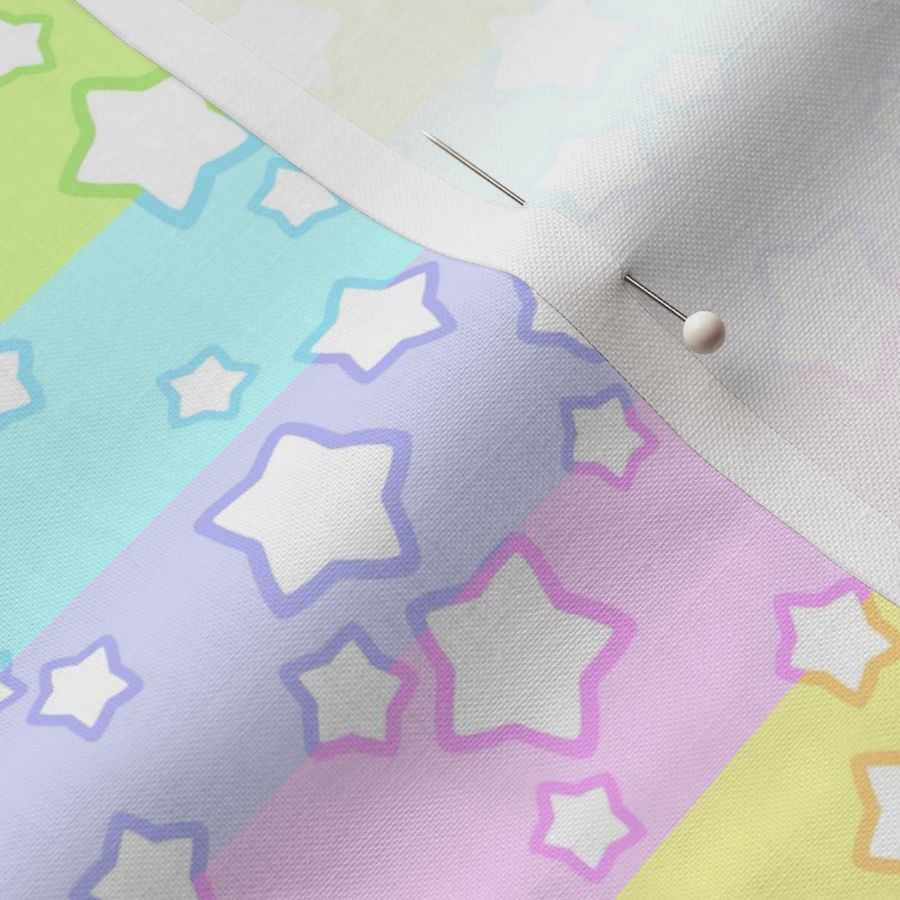 pastel rainbow stars - M