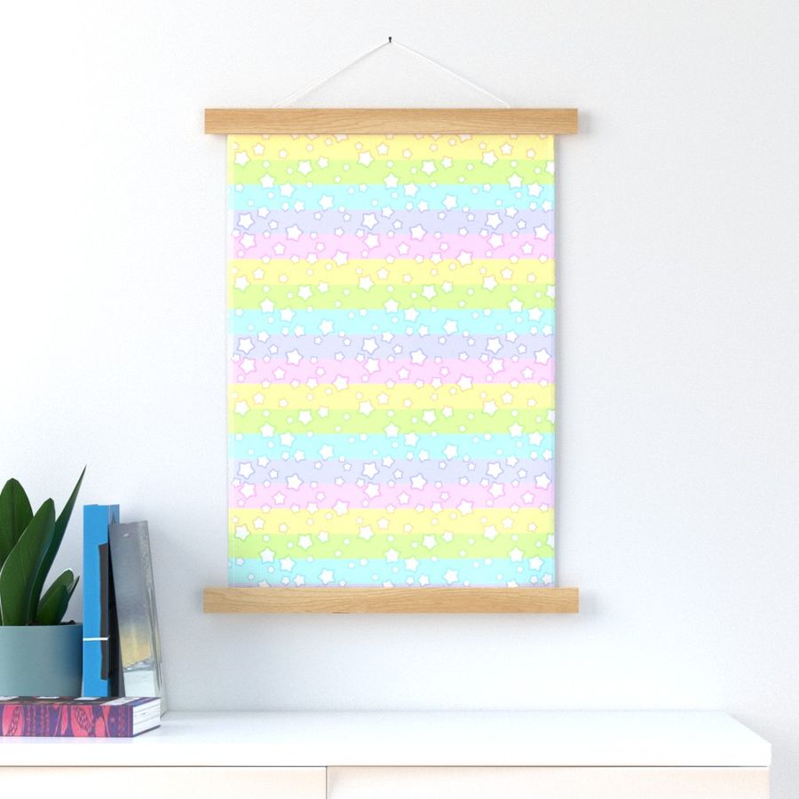 pastel rainbow stars - M