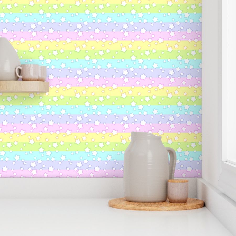 pastel rainbow stars - M