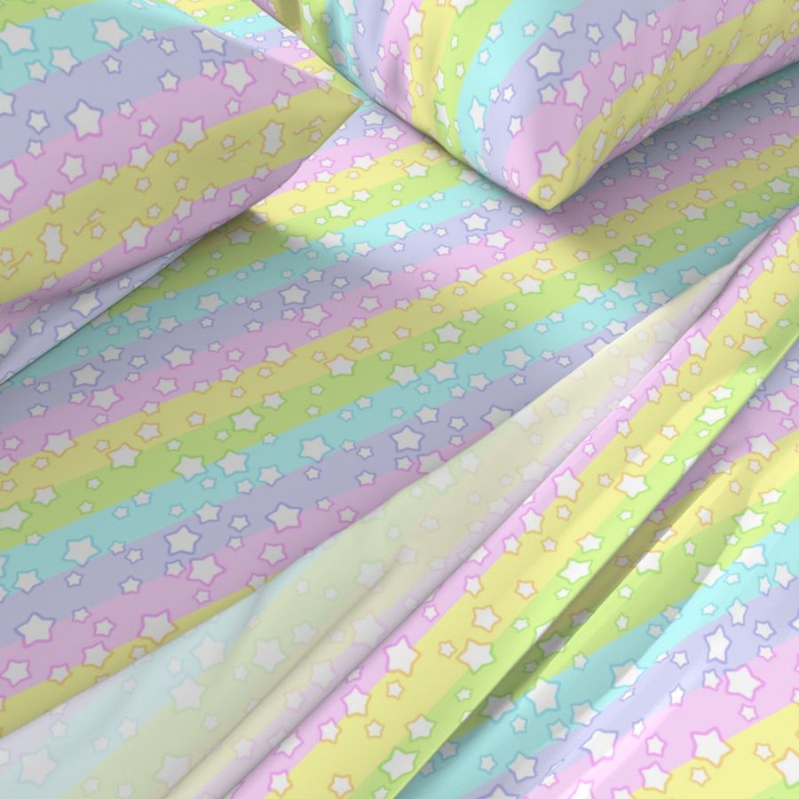 pastel rainbow stars - M