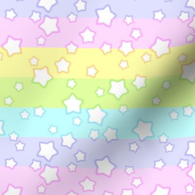 pastel rainbow stars - M