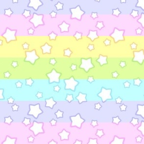 pastel rainbow stars - M