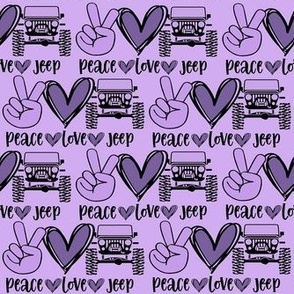 Small Purple Peace Love Jeep