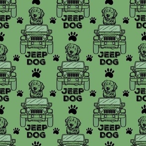 Green Jeep Dog Labrador Retriever