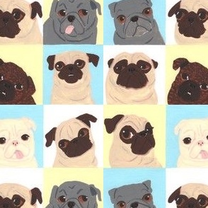 Pastel Pug Grid - All The Feels