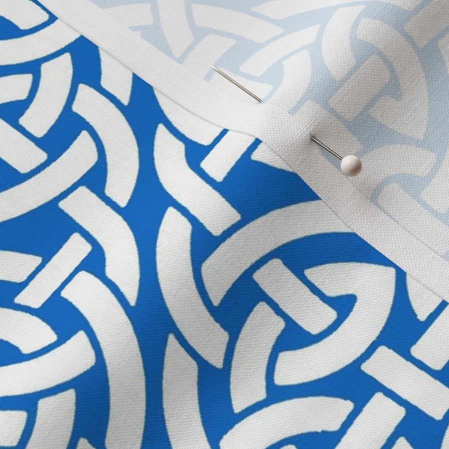 Celtic knot allover - white on blue