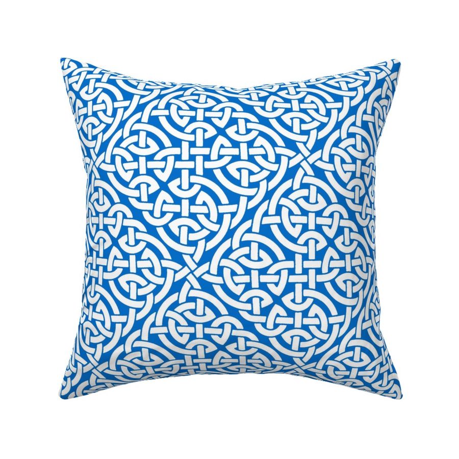 Celtic knot allover - white on blue