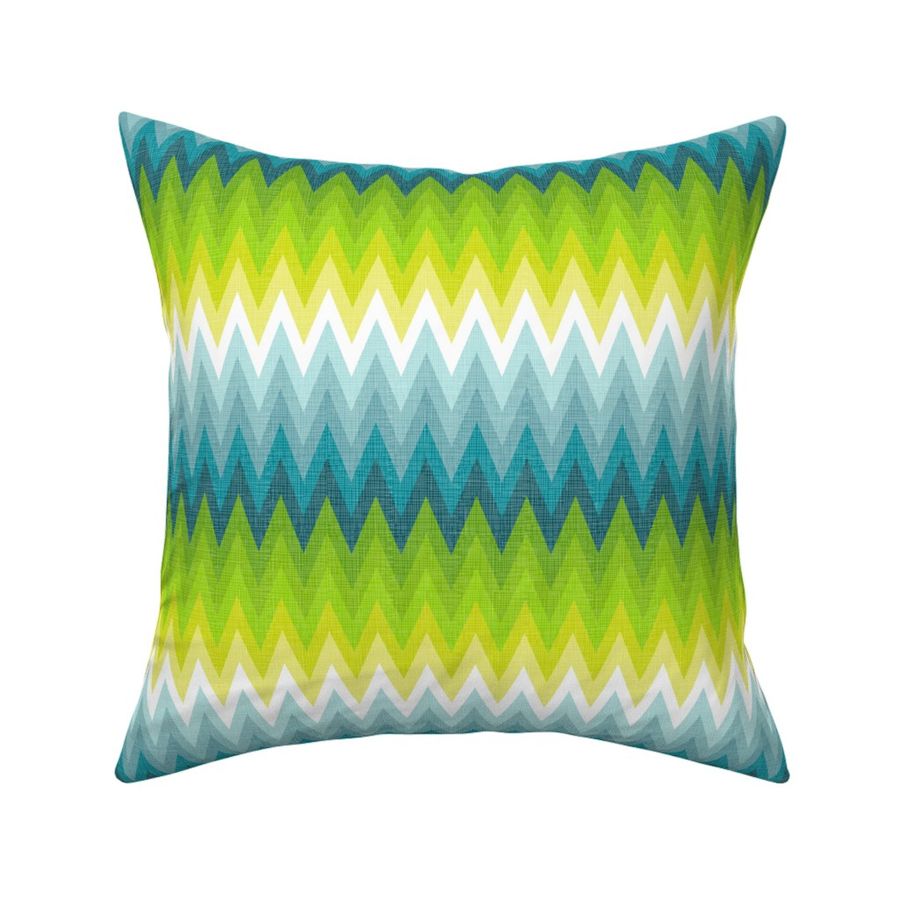 Ombre zig zag aqua + chartreuse