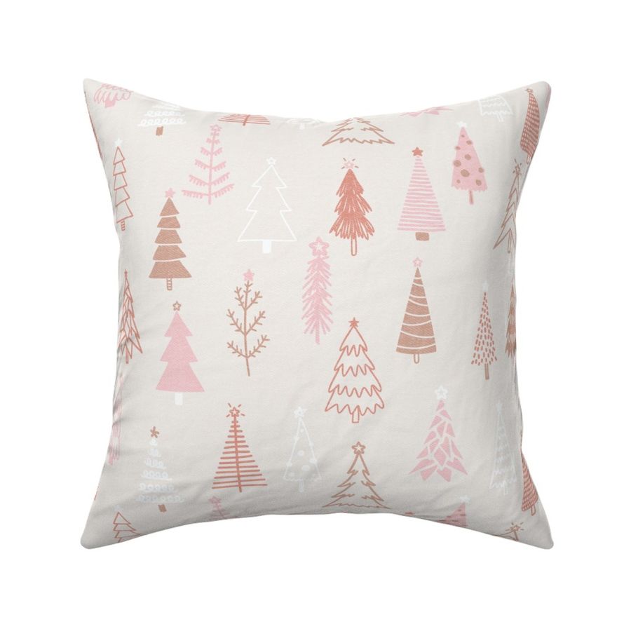 Christmas Pink Christmas Trees Tree Boho Beige Blush