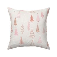 Christmas Pink Christmas Trees Tree Boho Beige Blush