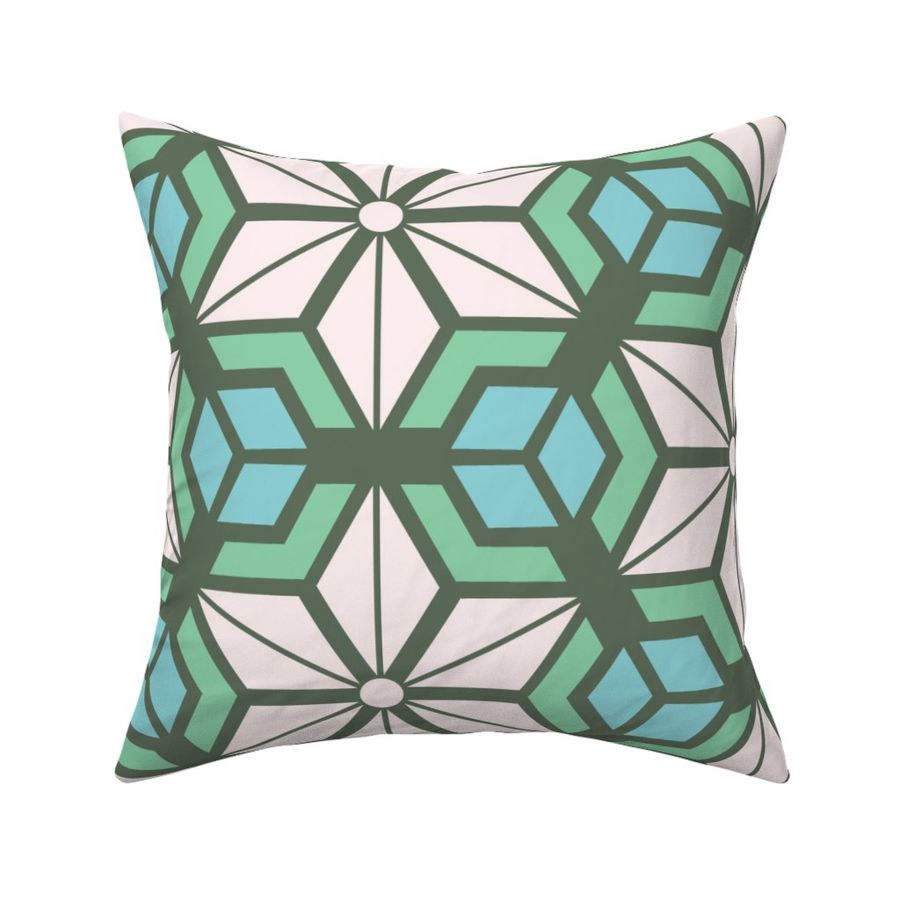 Japanese Hexagon star, moss green, 18 inch