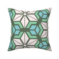 Japanese Hexagon star, moss green, 18 inch