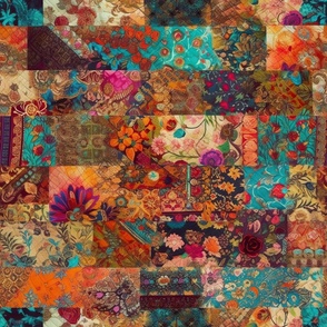 Bohemian Wonderland Patchwork Vibrant Bright Hippie 