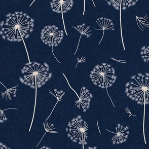 Dandelions Floral pattern Dandelion on Navy