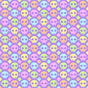 pastel rainbow skulls - S