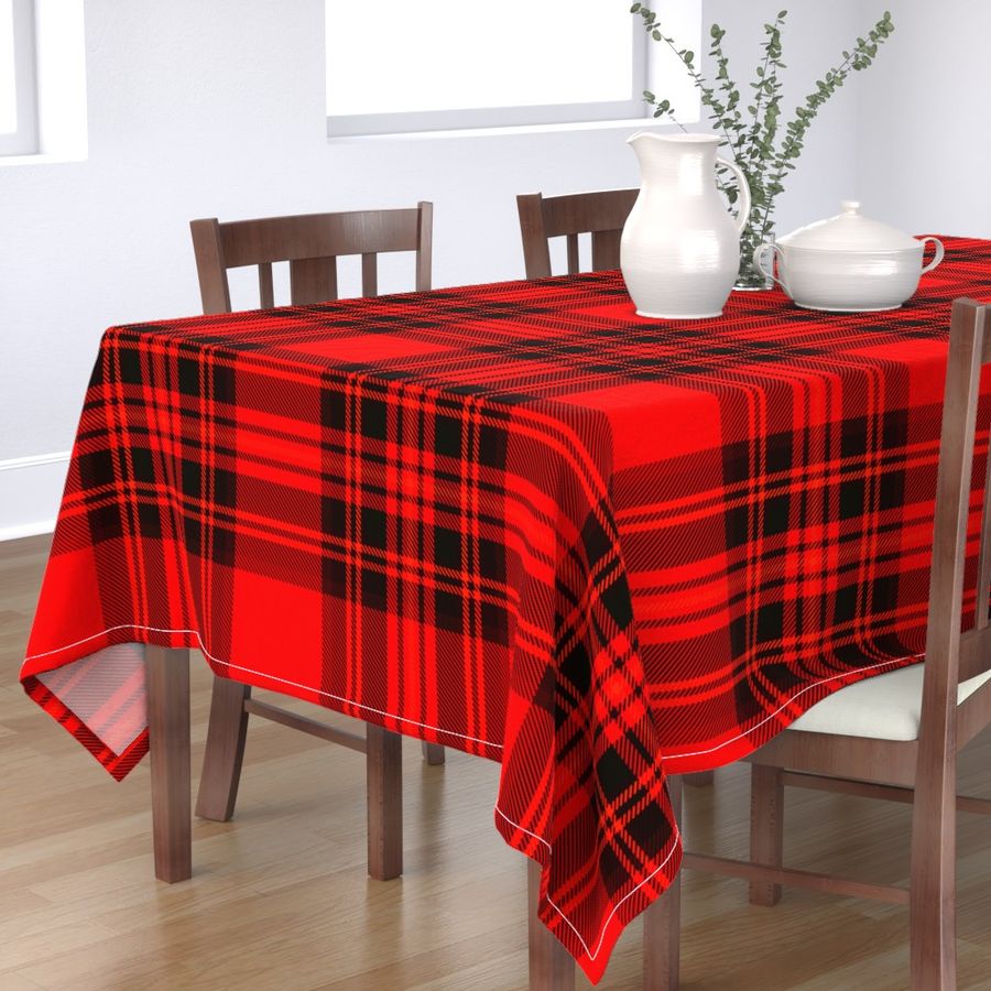 Jumbo Bright Red and Black Stewart Christmas Tartan