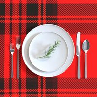 Jumbo Bright Red and Black Stewart Christmas Tartan