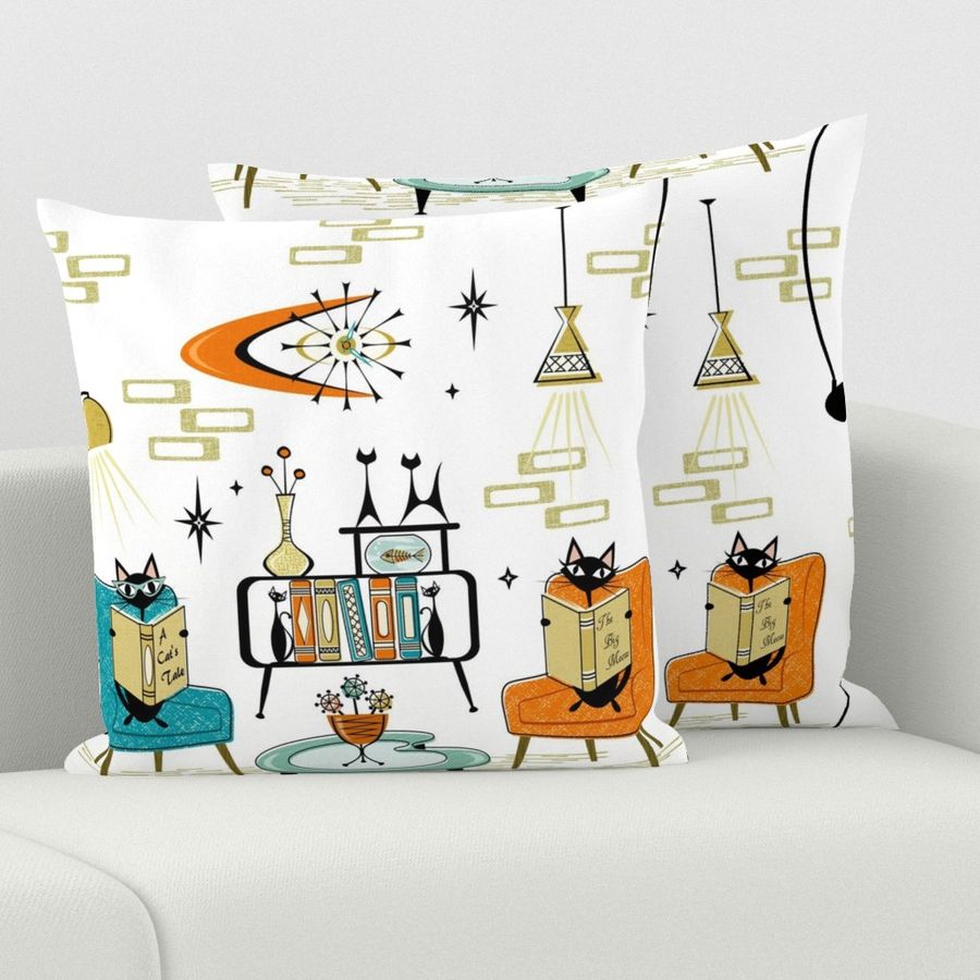 Cozy Cats' Den - w/ Custom Orange and Teal on White