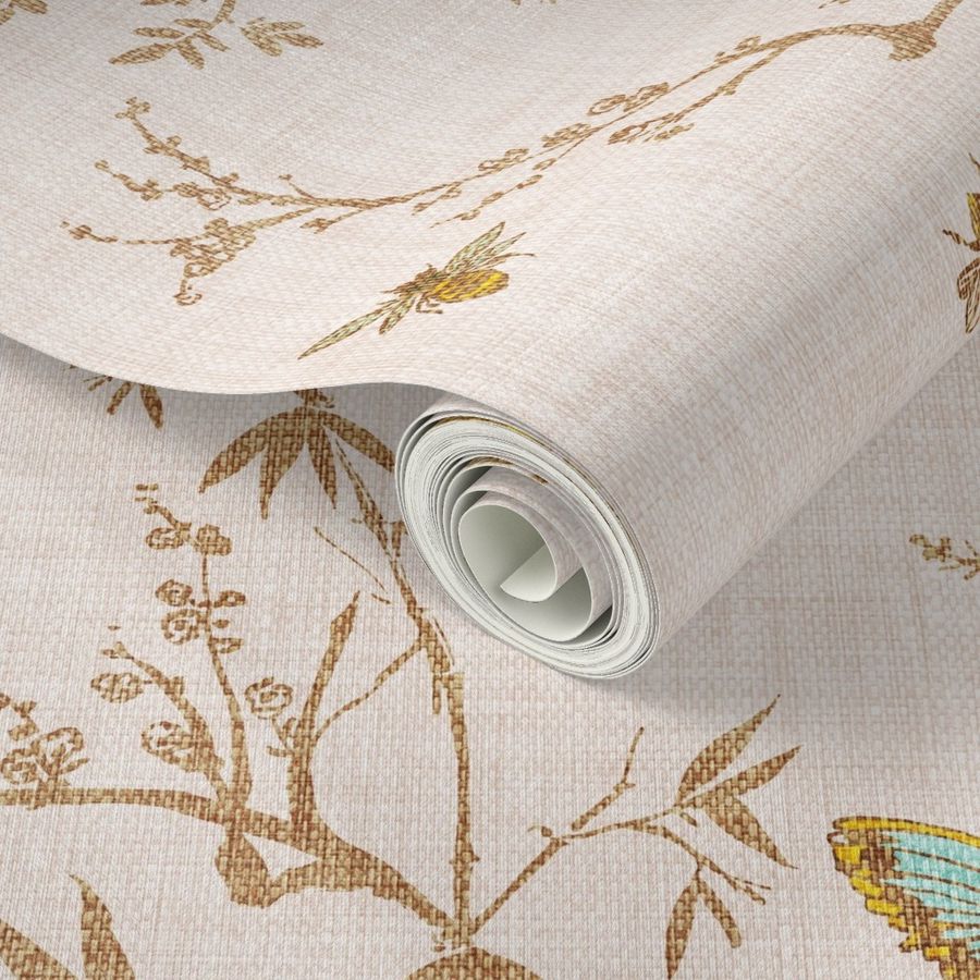 Butterfly Chinoiserie (cream) LRG