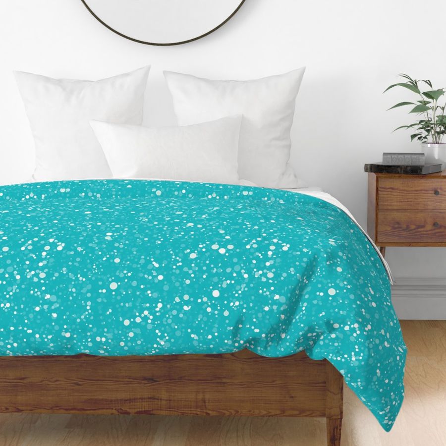 Dark Aqua Blue Confetti Glitter  