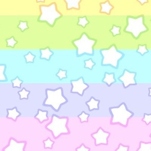 pastel rainbow stars - L