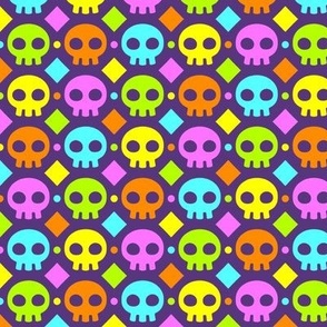 rainbow skulls - M