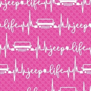 Small Jeep Life Heartbeat Pink