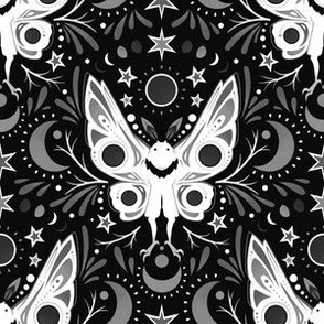 Mothman Damask_black and White_inverted