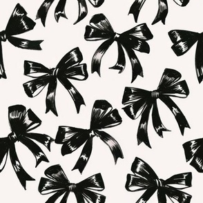 black bows ribbons coquette aesthetic chalk