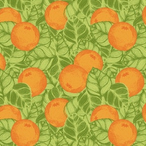 (M)-Hand-Drawn-Vibrant-Mediterranean-Citrus-And-Foliage-In-Orange-And-Green