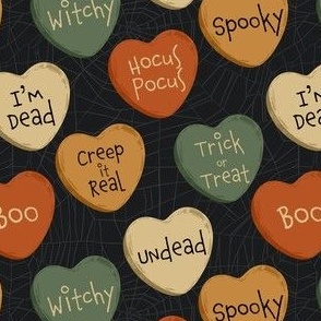 Rustic Halloween Candy Hearts