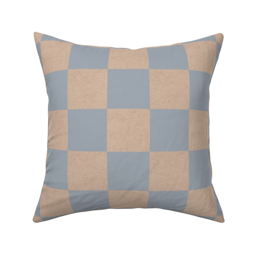 Cadet Grey and Cardboard Checkerboard / Large