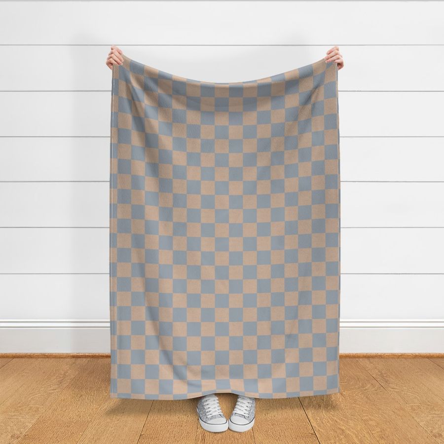 Cadet Grey and Cardboard Checkerboard / Large