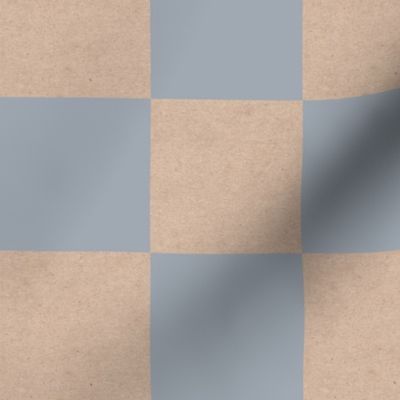 Cadet Grey and Cardboard Checkerboard / Large