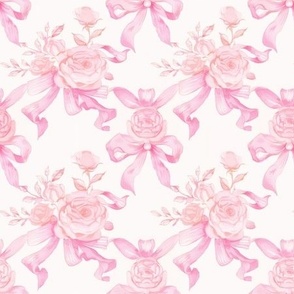 Pastel Pink Roses and Bows Coquette Aesthetic