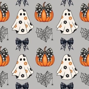 Smaller Coquette Halloween Ghosts Bows And Pumpkins