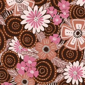 Rustic-Bohemian-Hand-Drawn-Floral-Design-in-BROWN-CLAY-MUTED-PINK