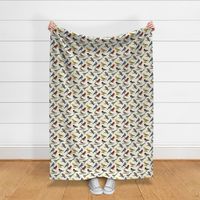 Birds Mid Century Bird Feeder Watching Pattern Maximalist Painting